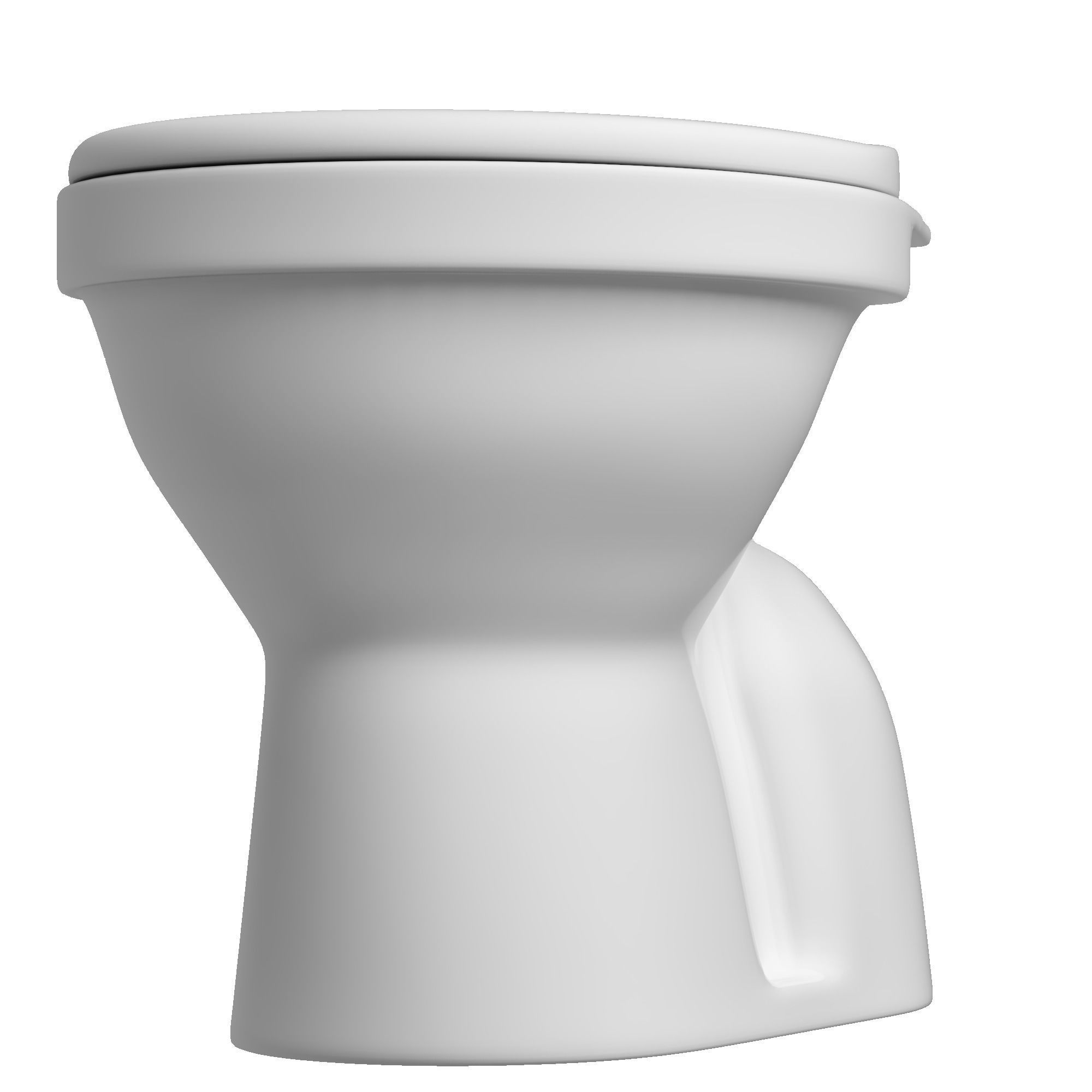 Floor Mount oval shape EWC toilet 3D model Modeled in 3ds max 3D model_4