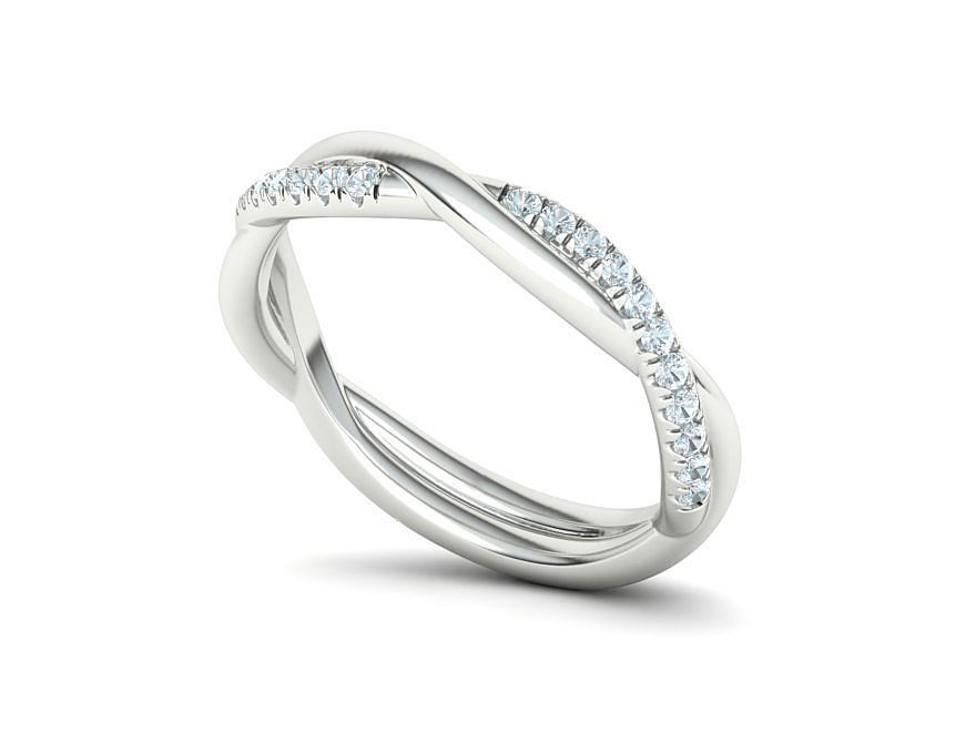 Gorgeous Rope Style Twisted Wedding band French Pave 3dmodel 3D print model_5