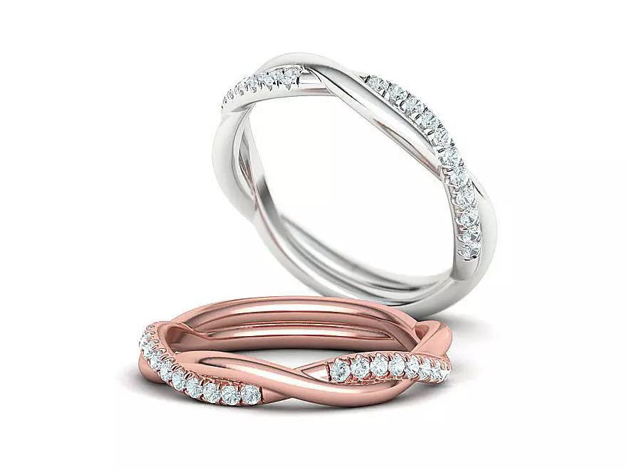 Gorgeous Rope Style Twisted Wedding band French Pave 3dmodel 3D print model_0