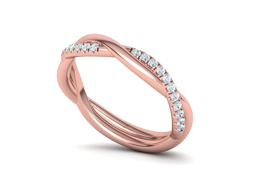 Gorgeous Rope Style Twisted Wedding band French Pave 3dmodel 3D print model_7
