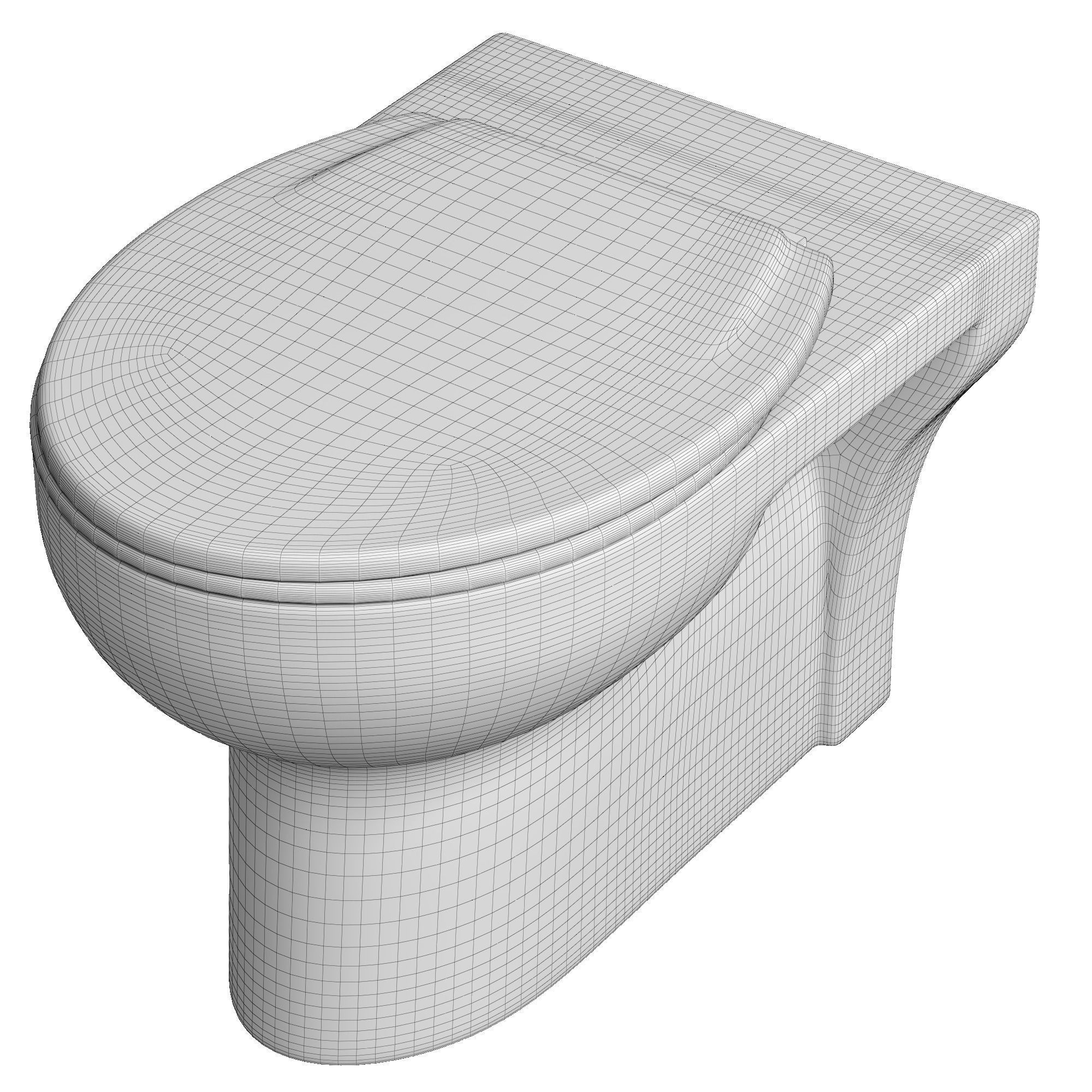 Floor Mount oval shape EWC toilet 3D model Modeled in 3ds max 3D model_9