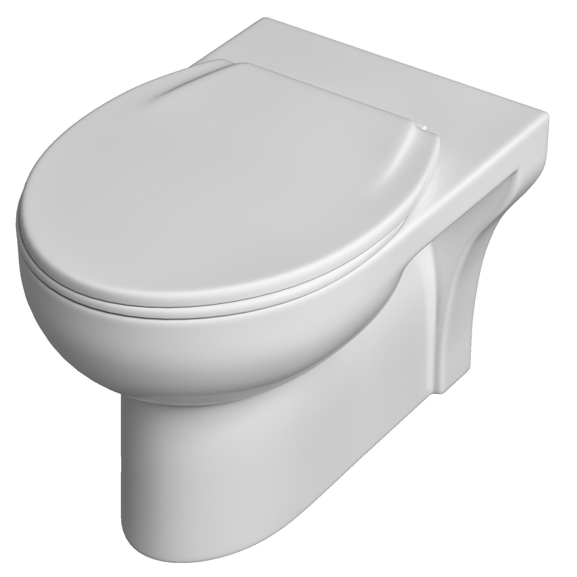 Floor Mount oval shape EWC toilet 3D model Modeled in 3ds max 3D model_3