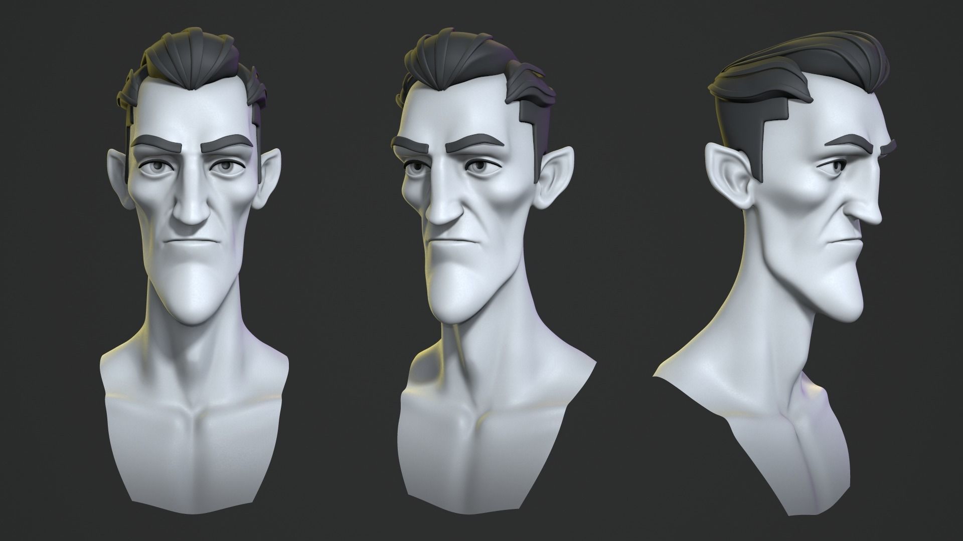 Cartoon monsters base mesh 3D model_4