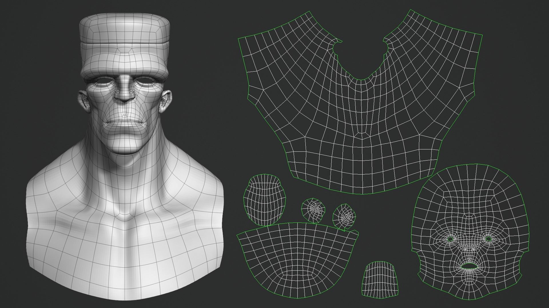 Cartoon monsters base mesh 3D model_10