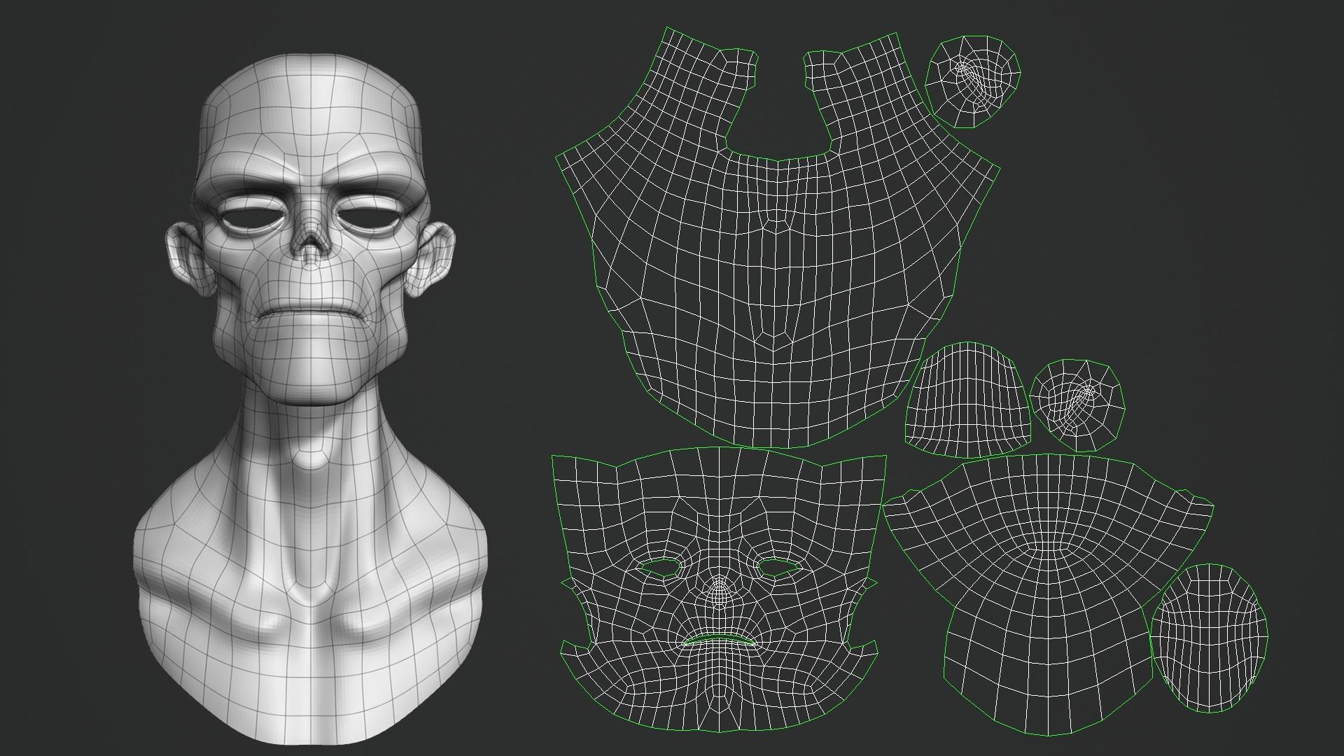 Cartoon monsters base mesh 3D model_9