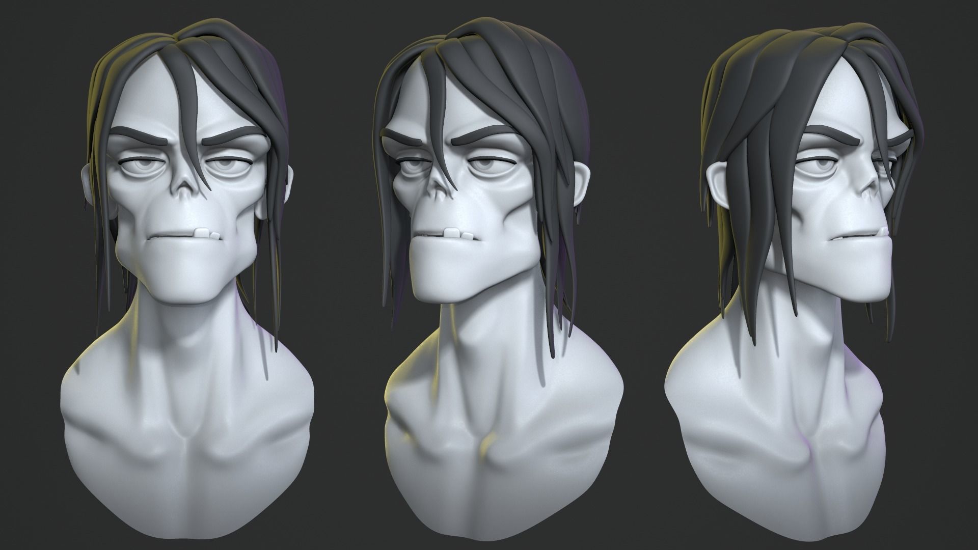 Cartoon monsters base mesh 3D model_2