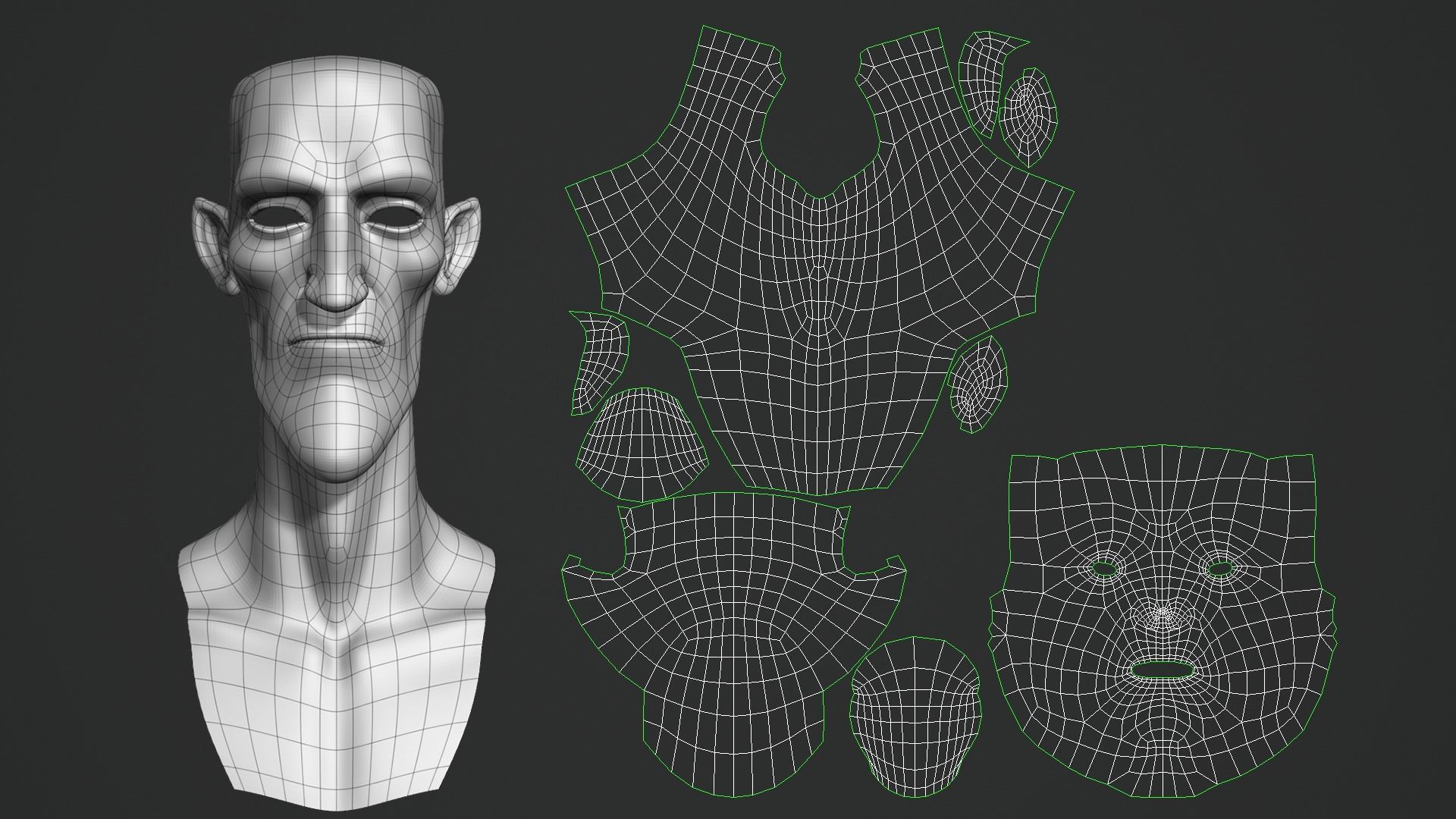 Cartoon monsters base mesh 3D model_8