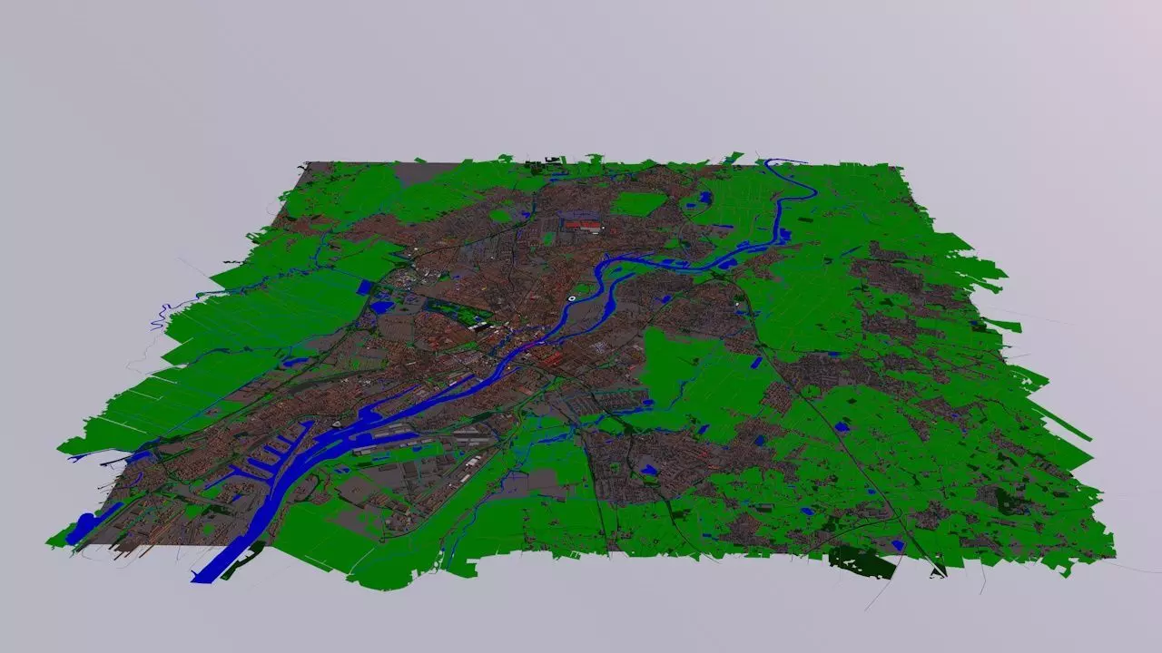 Bremen 20x20km 3D City Map 3D model