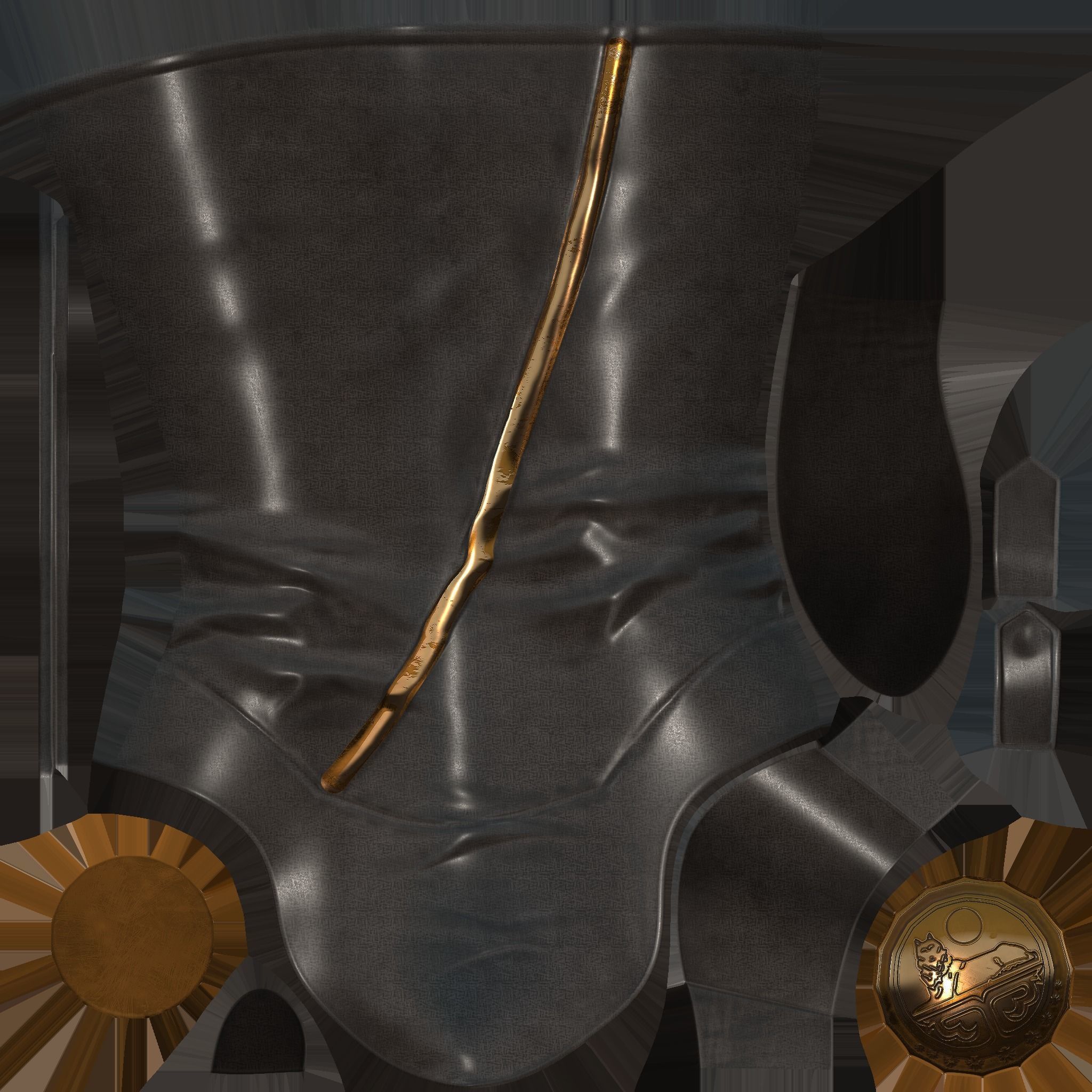Full Fantasy Warrior Bandit Rebellion Outfit Low-poly 3D model_5