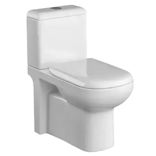 Two piece rounded rectangle shape EWC toilet Modeled in 3ds max