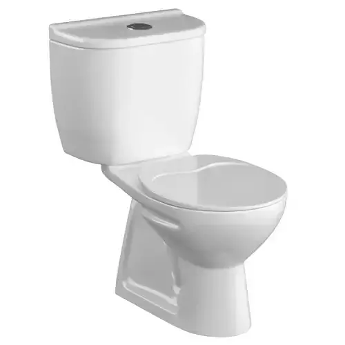 Two piece oval shape EWC toilet 3D model Modeled in 3ds max