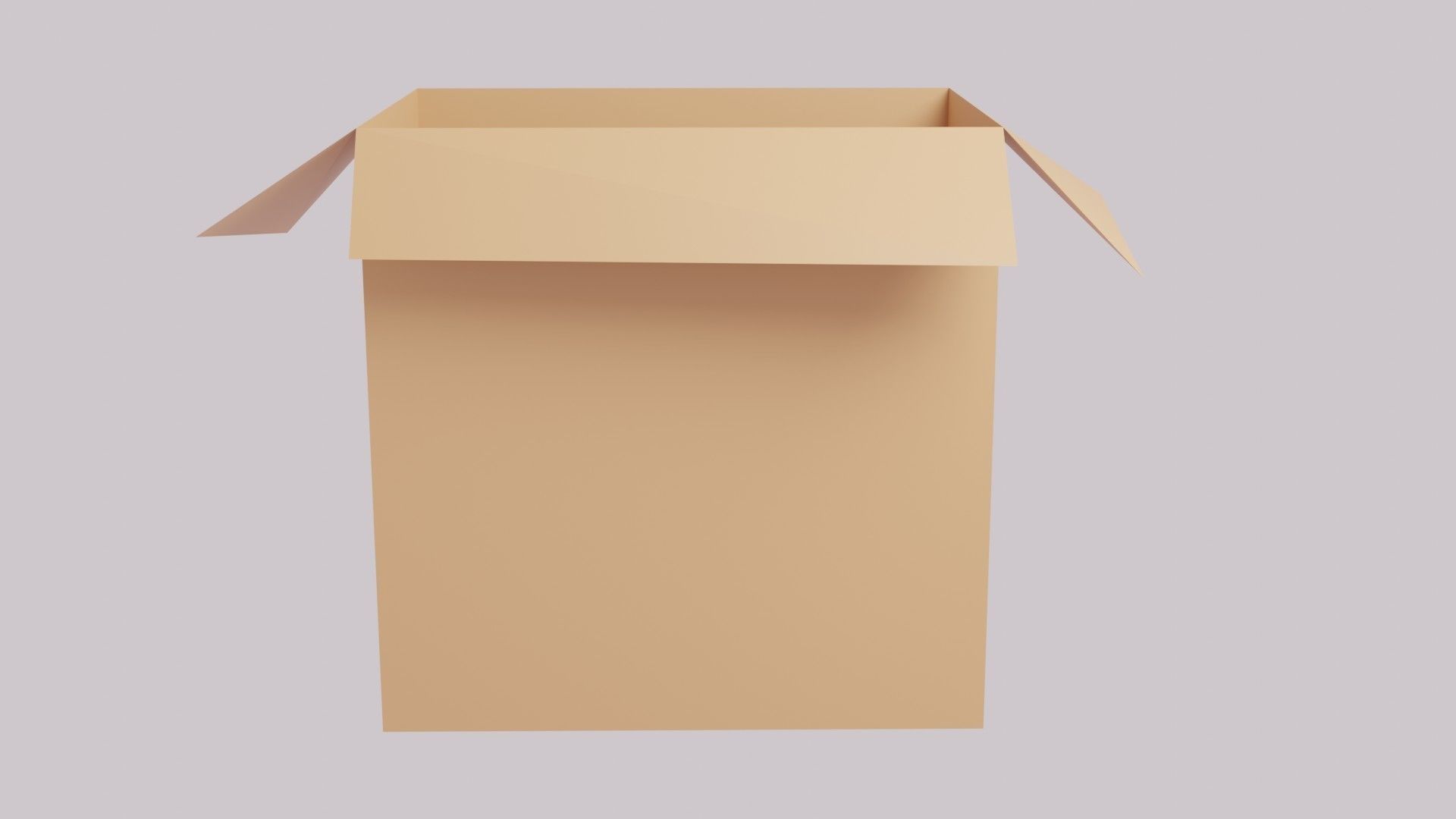 Cardboard box - with materials Low-poly 3D model_1