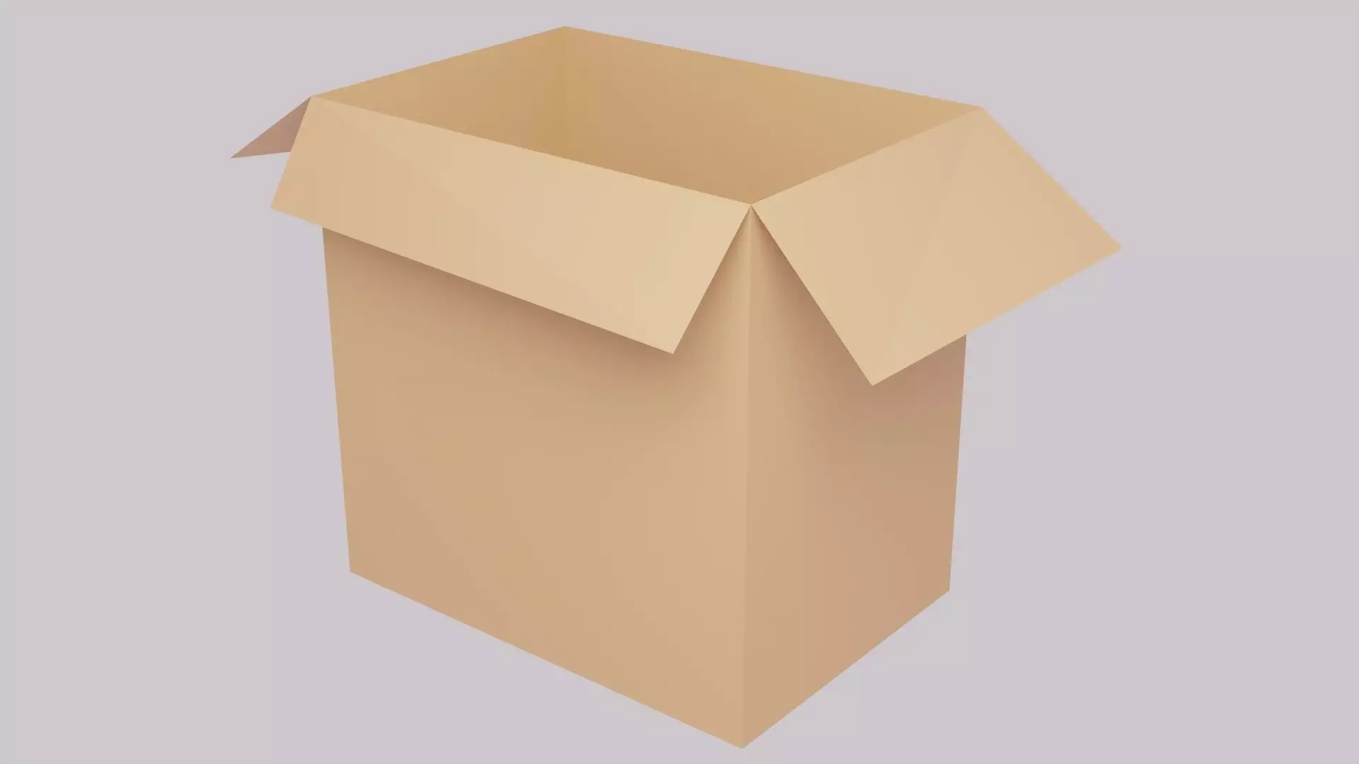 Cardboard box - with materials Low-poly 3D model_0