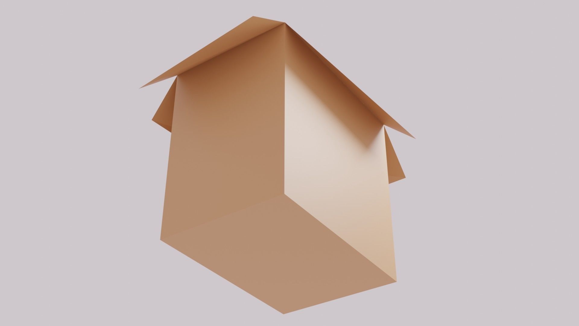 Cardboard box - with materials Low-poly 3D model_3