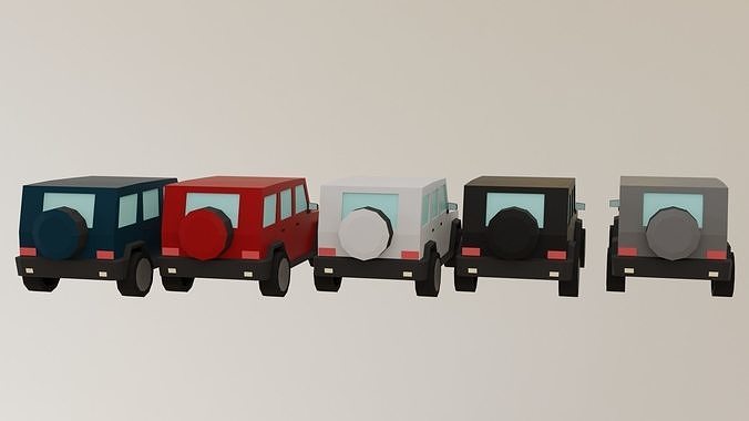 Mercedes G63 Suv Low-poly 3D model 2