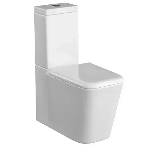 Two piece rectangle shape EWC toilet 3D model Modeled in 3ds max