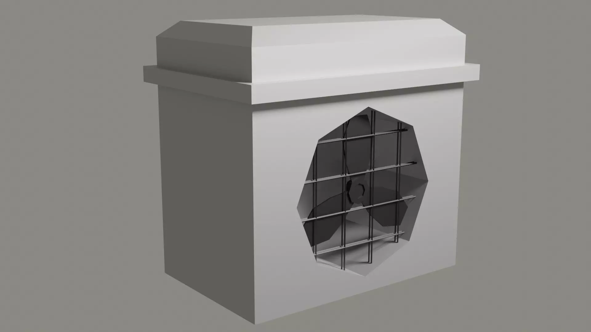 Building Roof Ventilation Fan with metallic blades Free low-poly 3D model