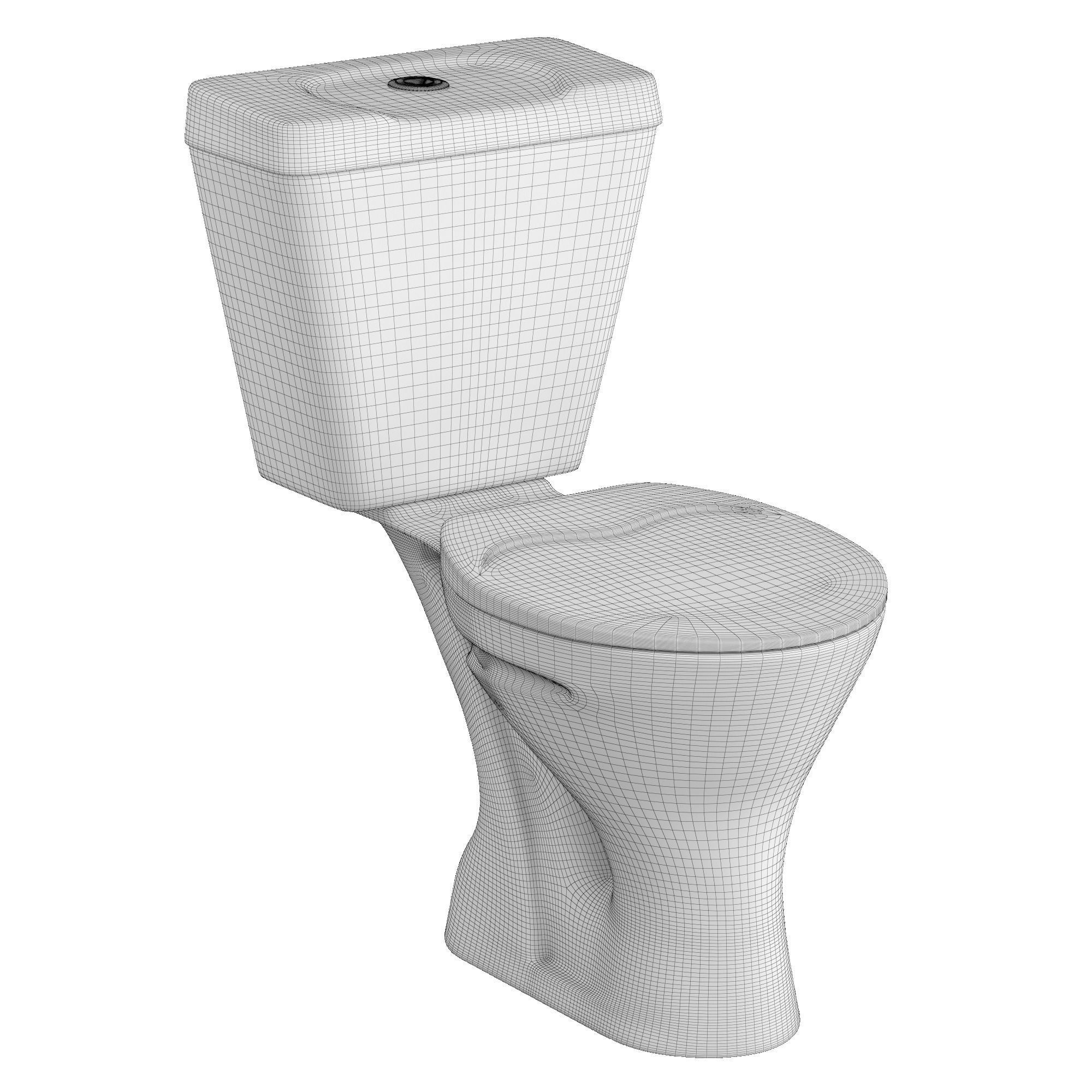 Two piece oval EWC toilet 3D model Modeled in 3ds max 3D model_6