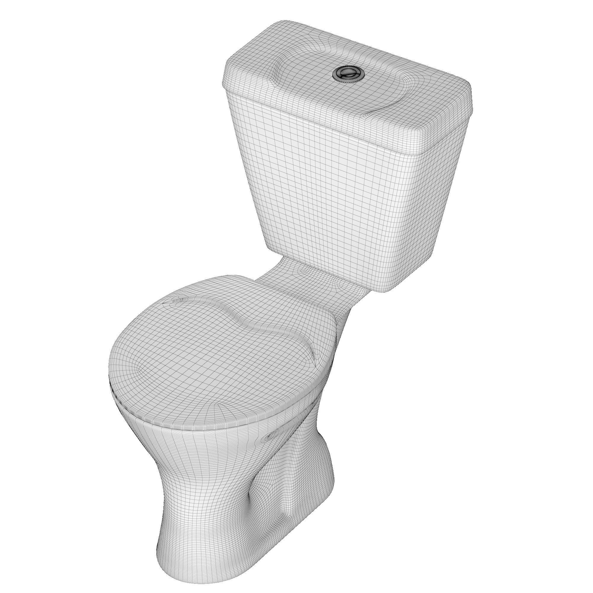 Two piece oval EWC toilet 3D model Modeled in 3ds max 3D model_9