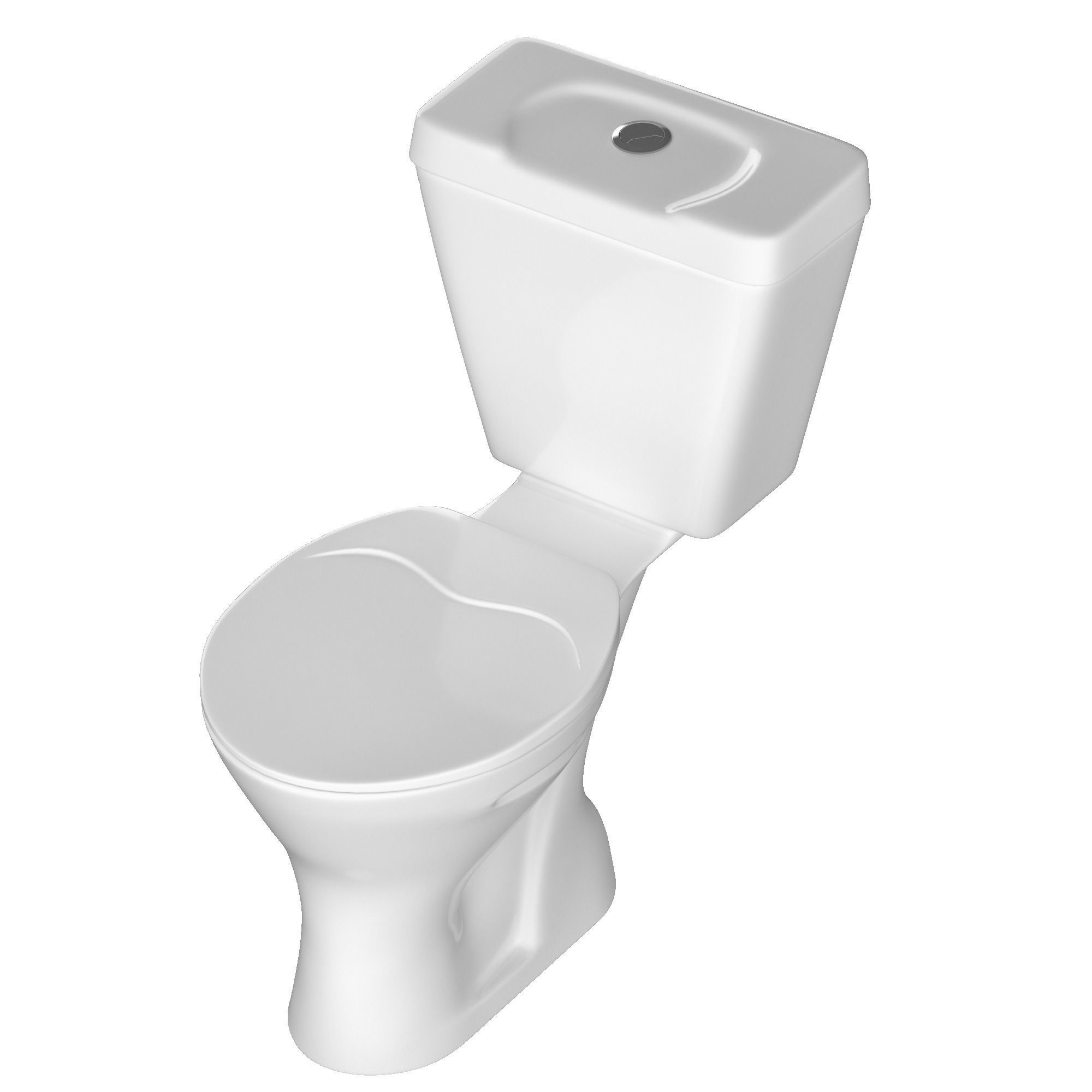 Two piece oval EWC toilet 3D model Modeled in 3ds max 3D model_3