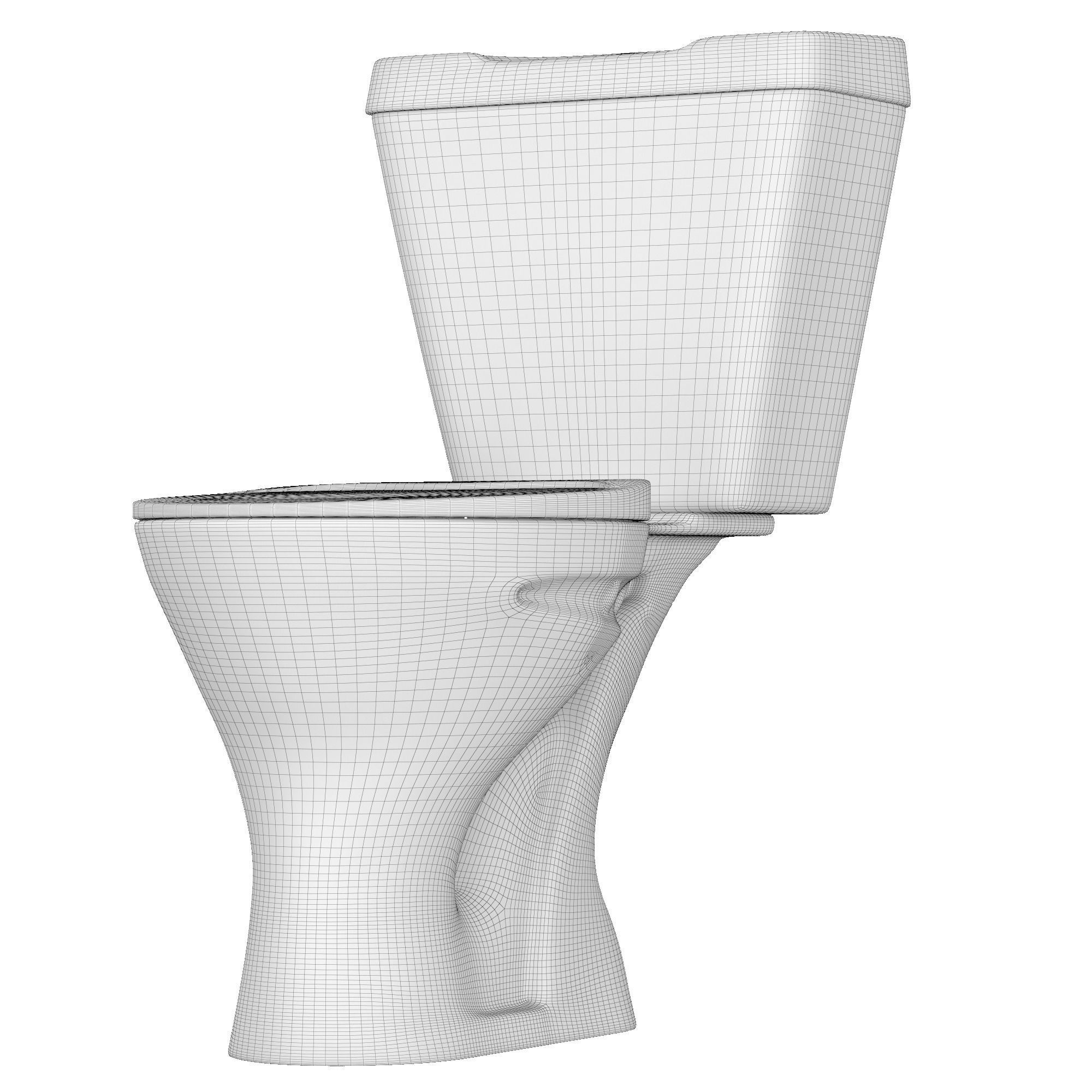 Two piece oval EWC toilet 3D model Modeled in 3ds max 3D model_10