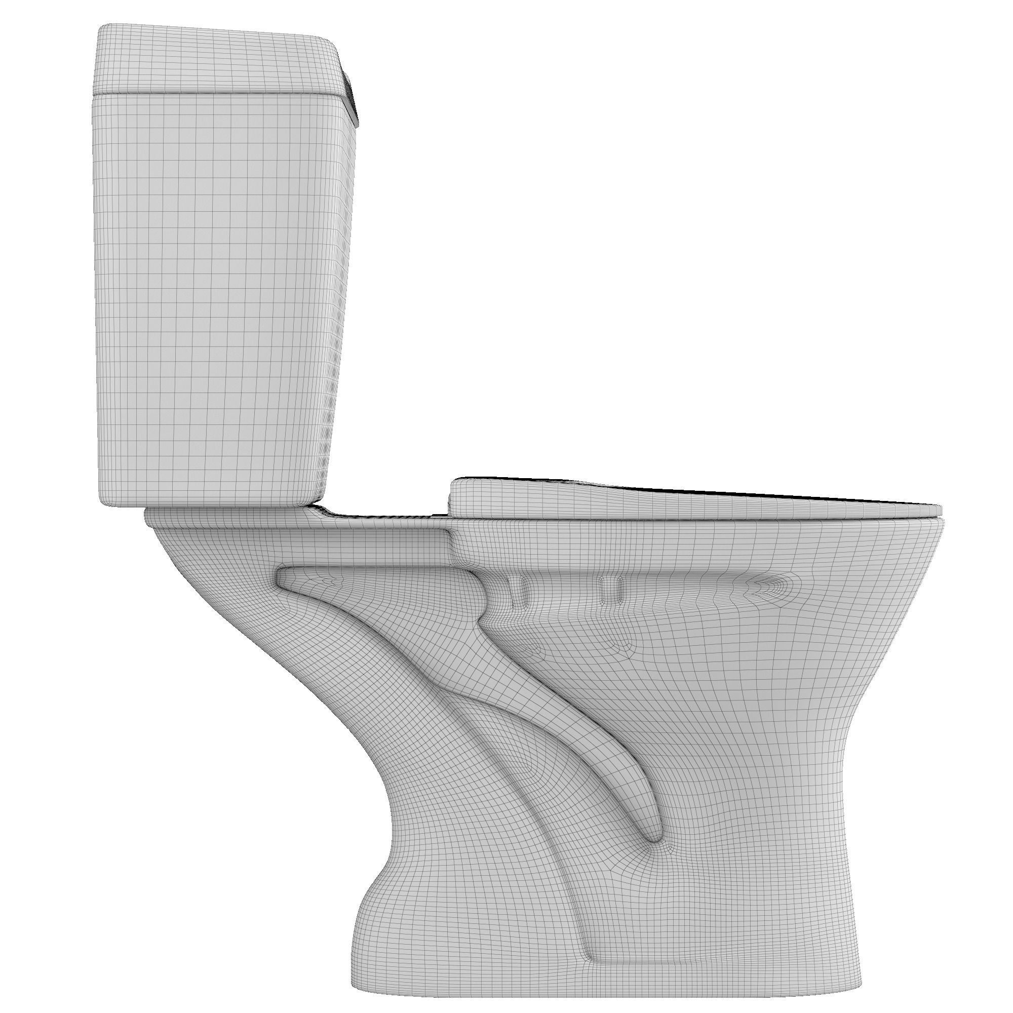 Two piece oval EWC toilet 3D model Modeled in 3ds max 3D model_7