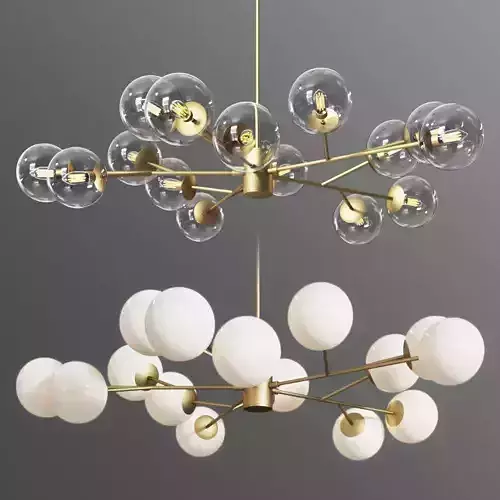 Orion 15 Light Pendant Clear and Opaque Glass