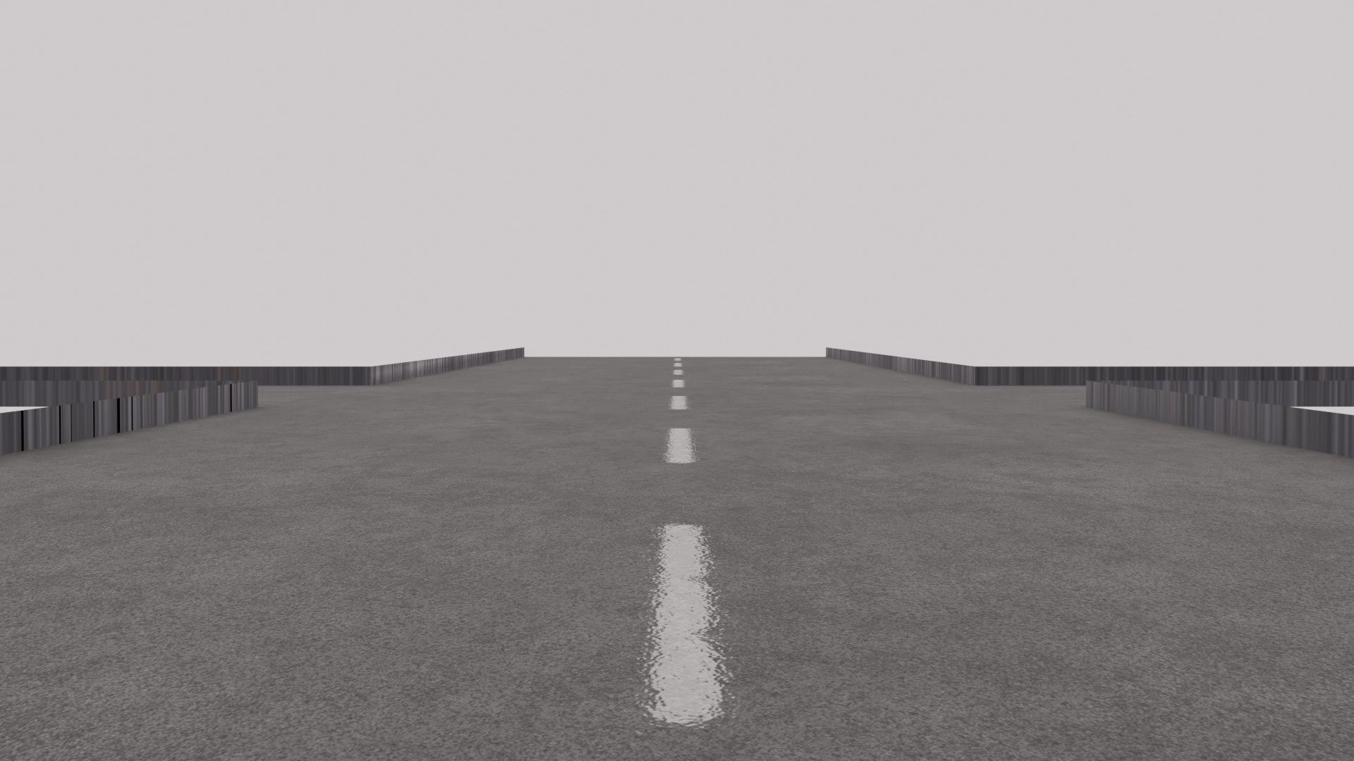 Crossroad with street dash lines - Textured Low-poly 3D model_2
