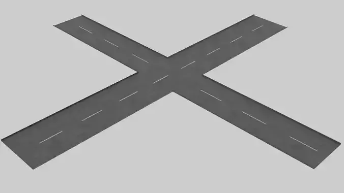 Crossroad with street dash lines - Textured 