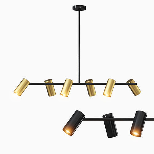 Obie Diner 6 Light Pendant By Made 3D model