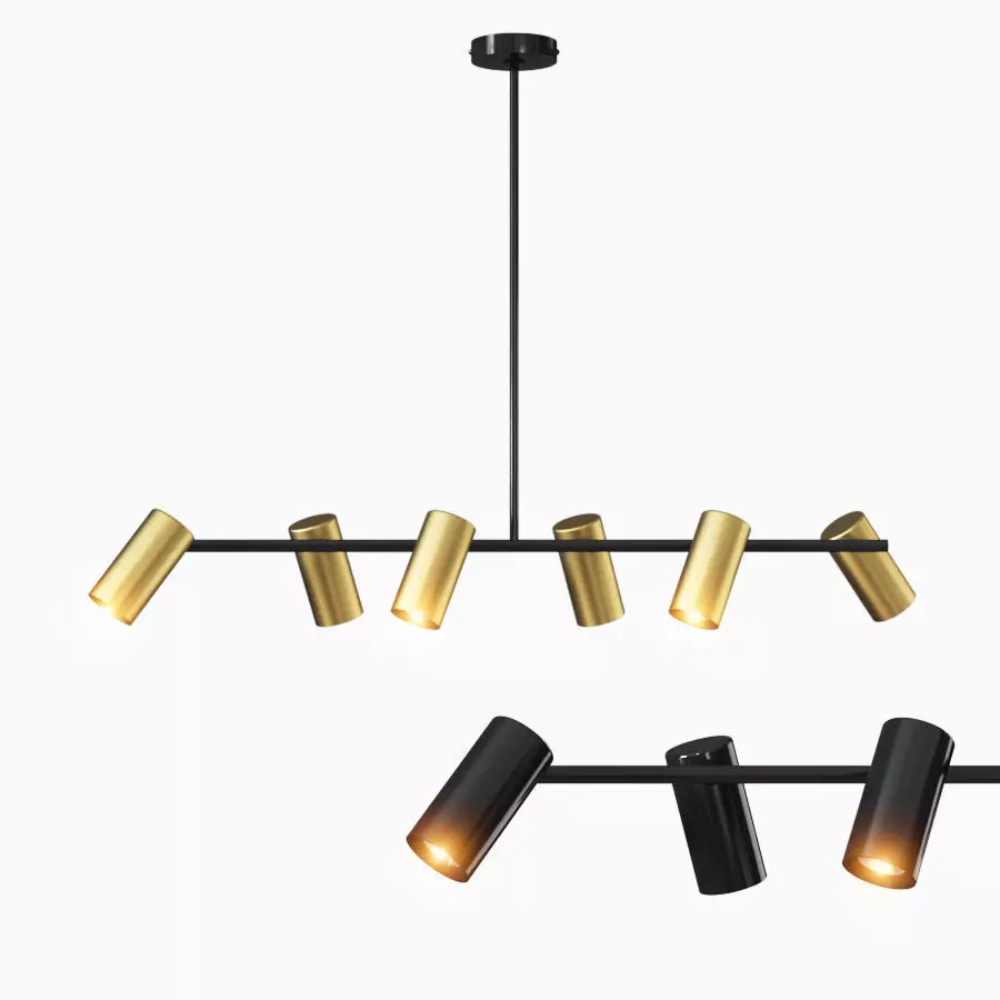 Obie Diner 6 Light Pendant By Made 3D model_0