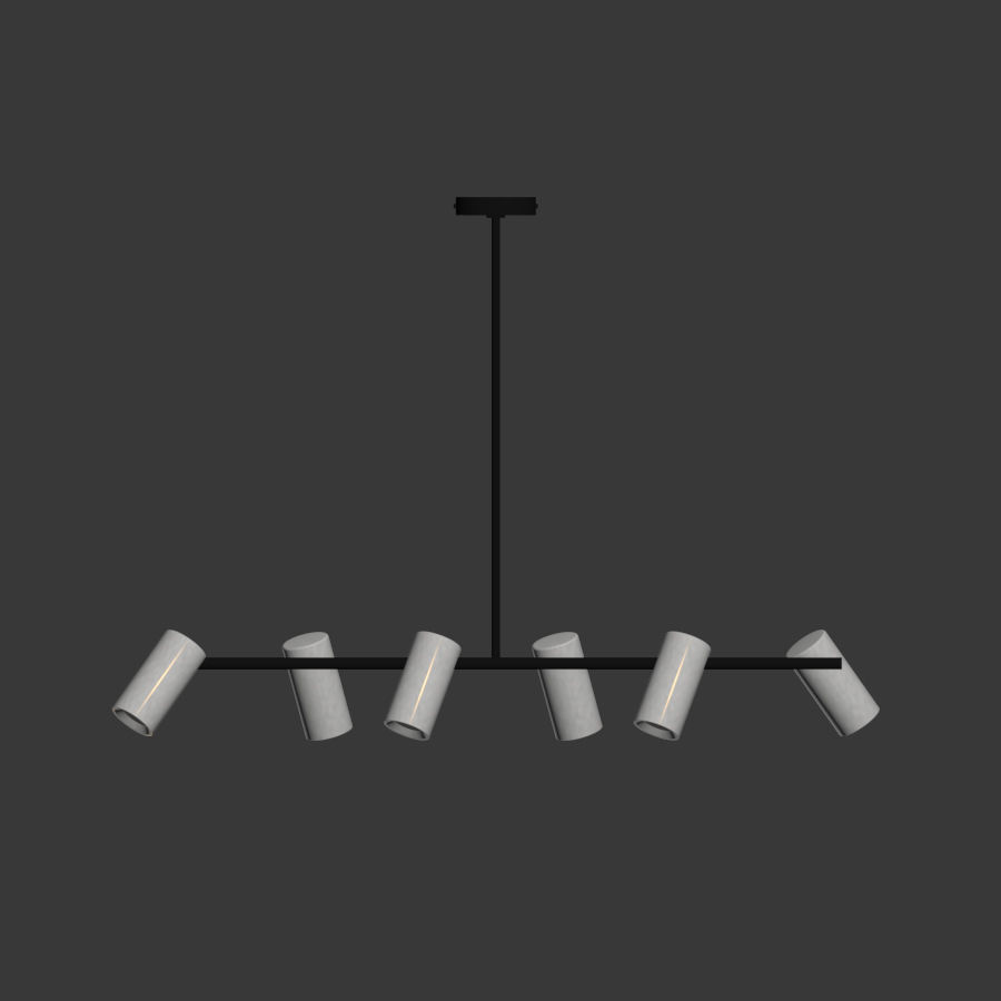 Obie Diner 6 Light Pendant By Made 3D model_1