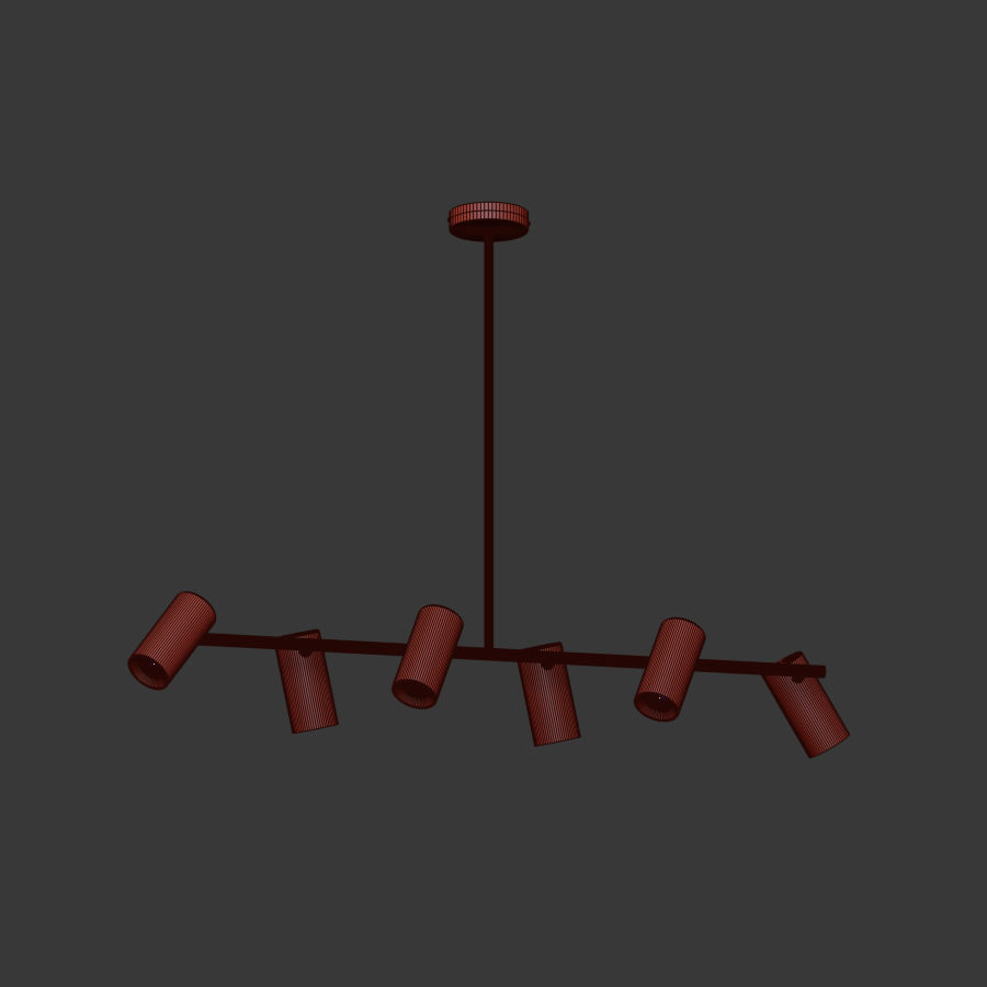 Obie Diner 6 Light Pendant By Made 3D model_4