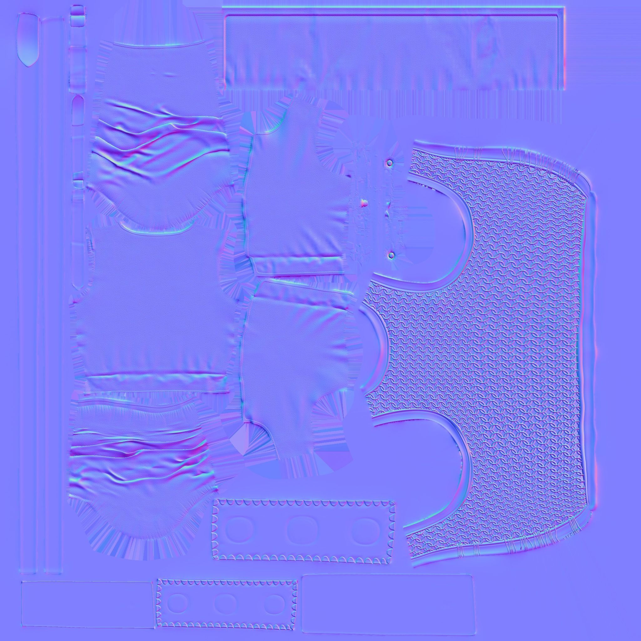 Female Medieval Top Low-poly 3D model_6