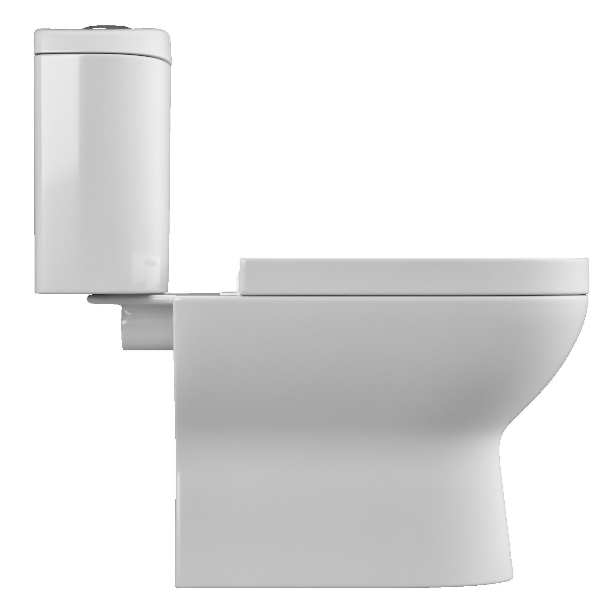 Two piece rounded rectangle shape EWC toilet Modeled in 3ds max 3D model_1