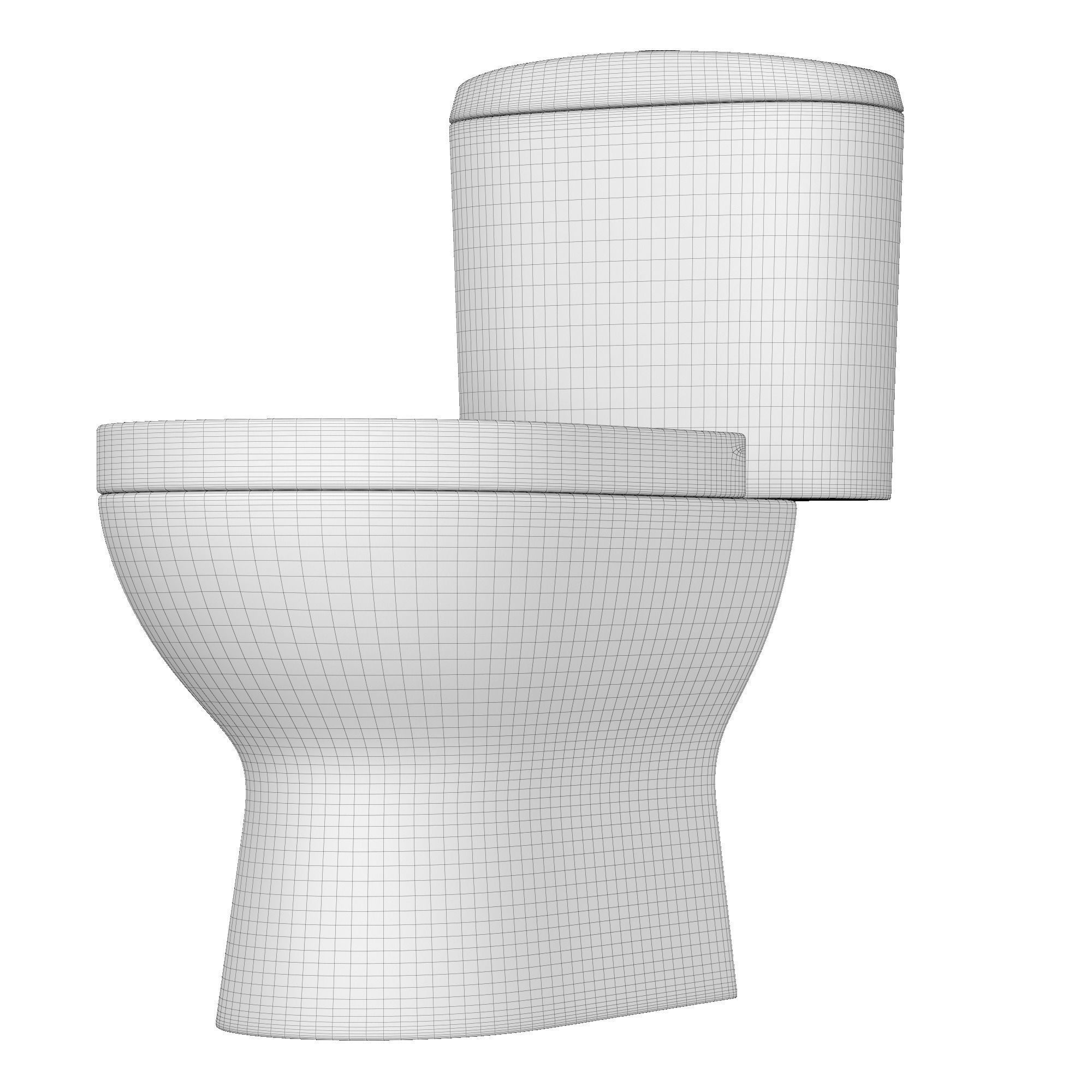 Two piece rounded rectangle shape EWC toilet Modeled in 3ds max 3D model_10