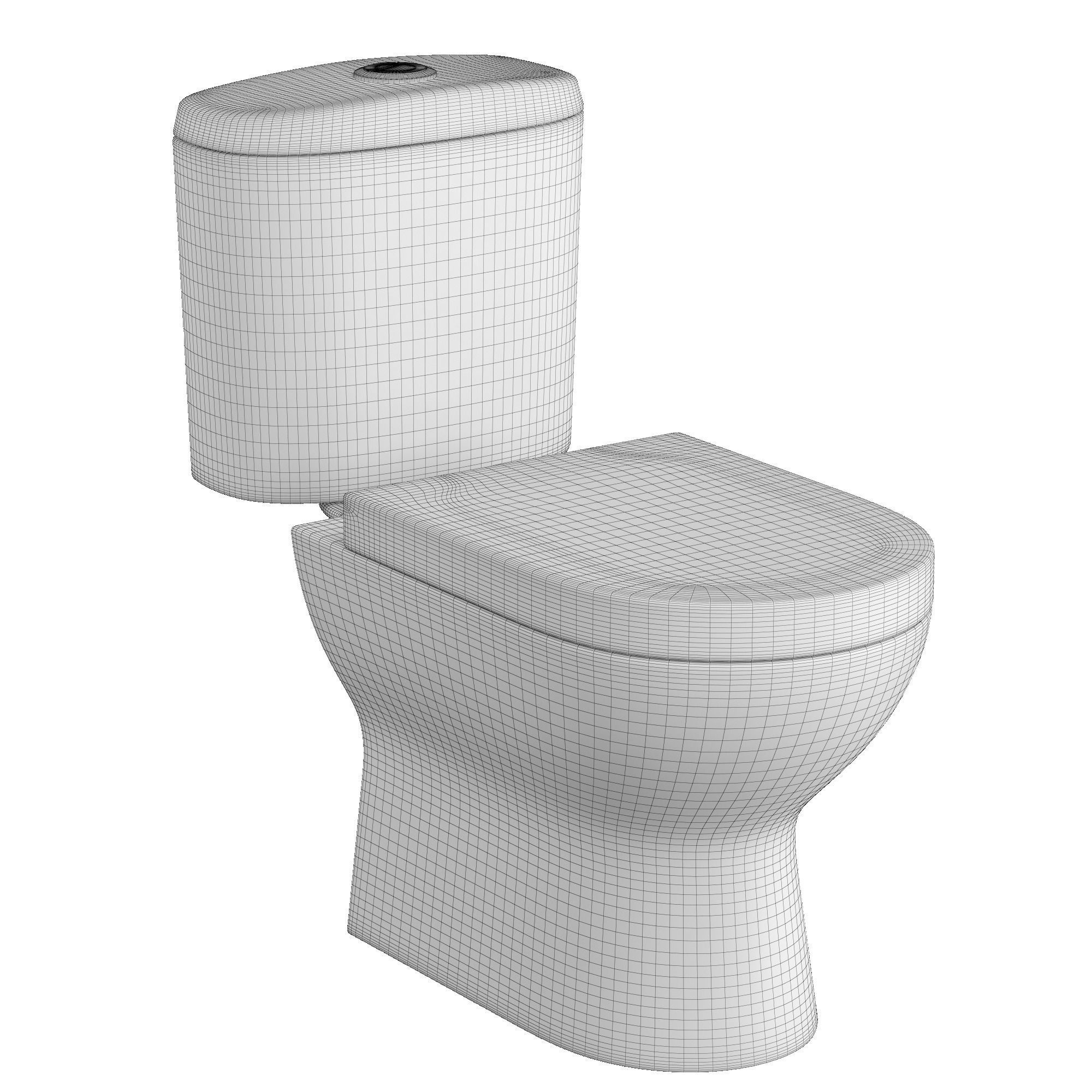 Two piece rounded rectangle shape EWC toilet Modeled in 3ds max 3D model_6