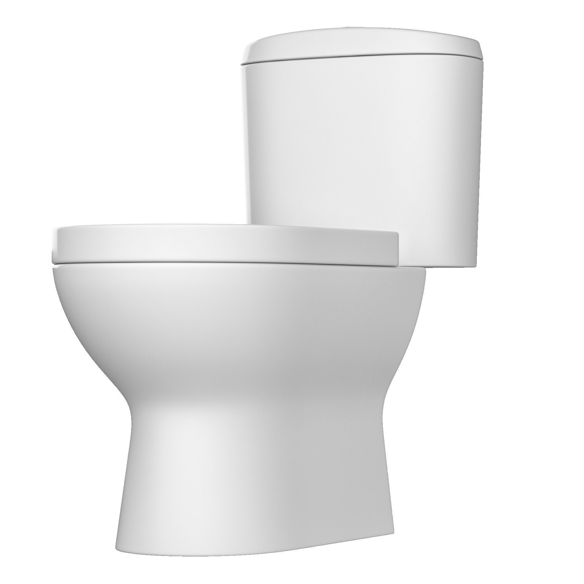 Two piece rounded rectangle shape EWC toilet Modeled in 3ds max 3D model_4