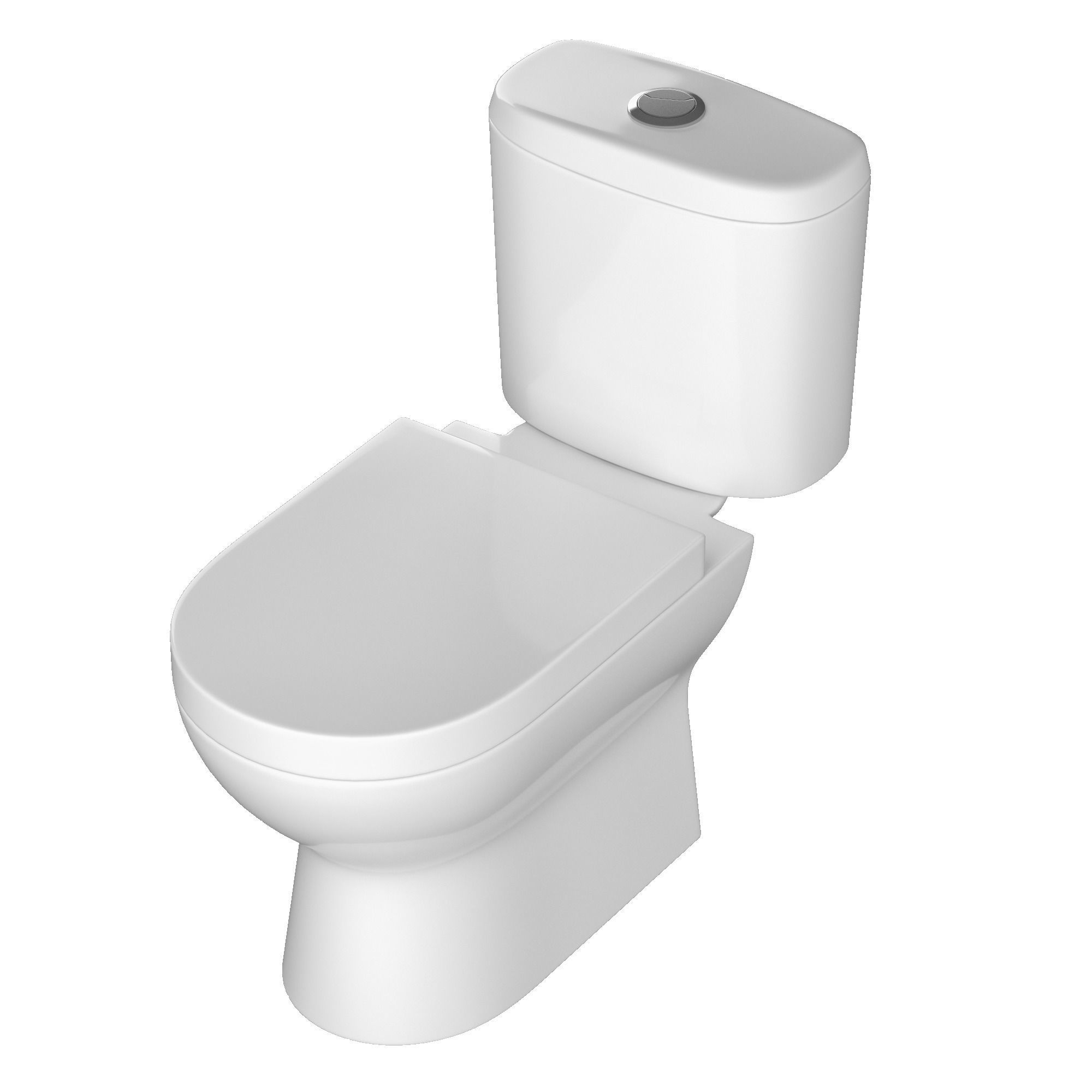Two piece rounded rectangle shape EWC toilet Modeled in 3ds max 3D model_3