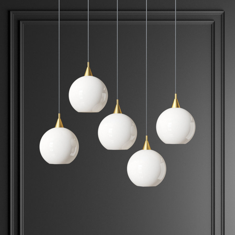 Firefly 5 bulb black pendant light 3D model_1