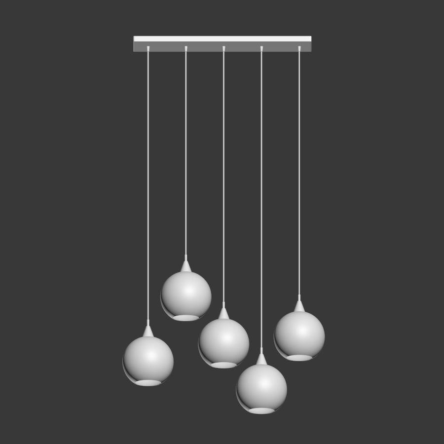 Firefly 5 bulb black pendant light 3D model_4
