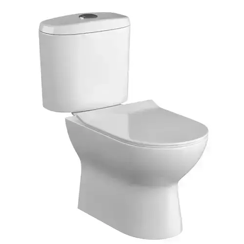 Two piece rounded rectangle shape EWC toilet Modeled in 3ds max