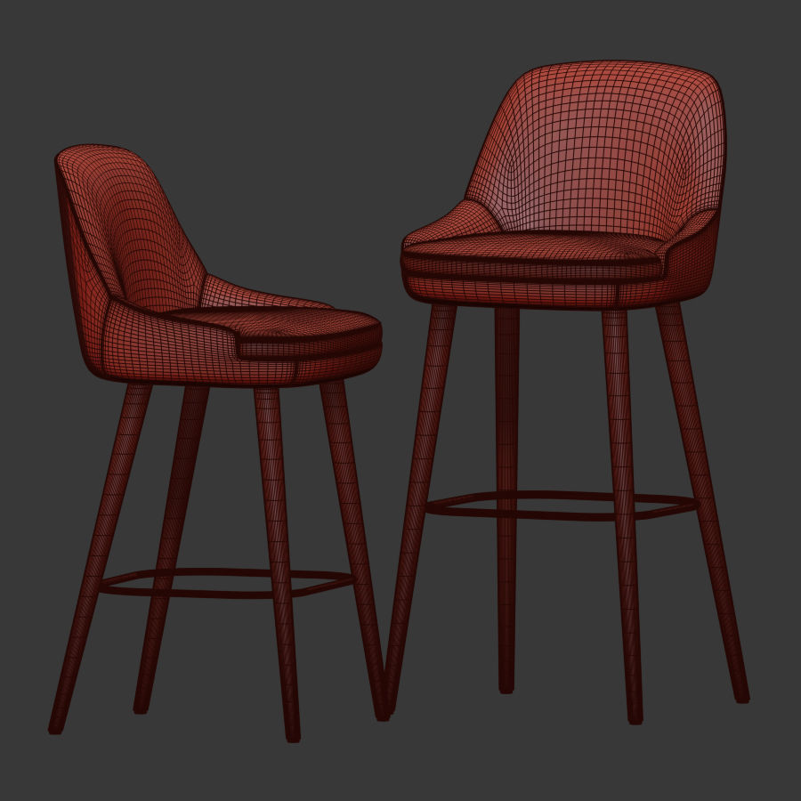 375 Walter Knoll Bar Stool 3D model_4