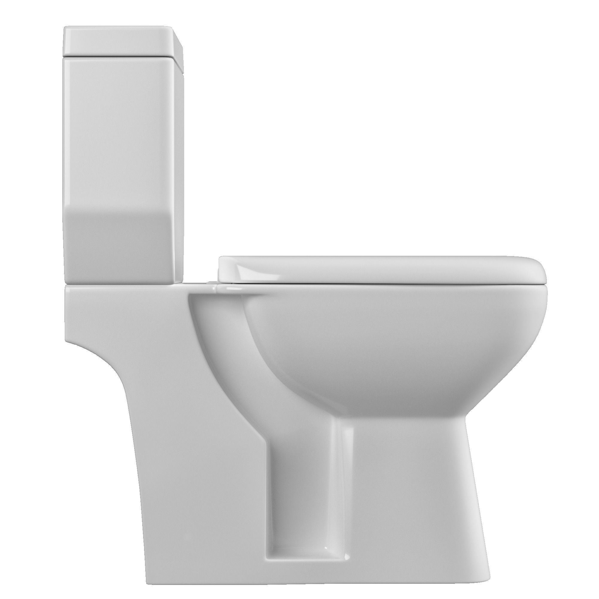 Two piece rectangle shape EWC toilet 3D model Modeled in 3ds max 3D model_1