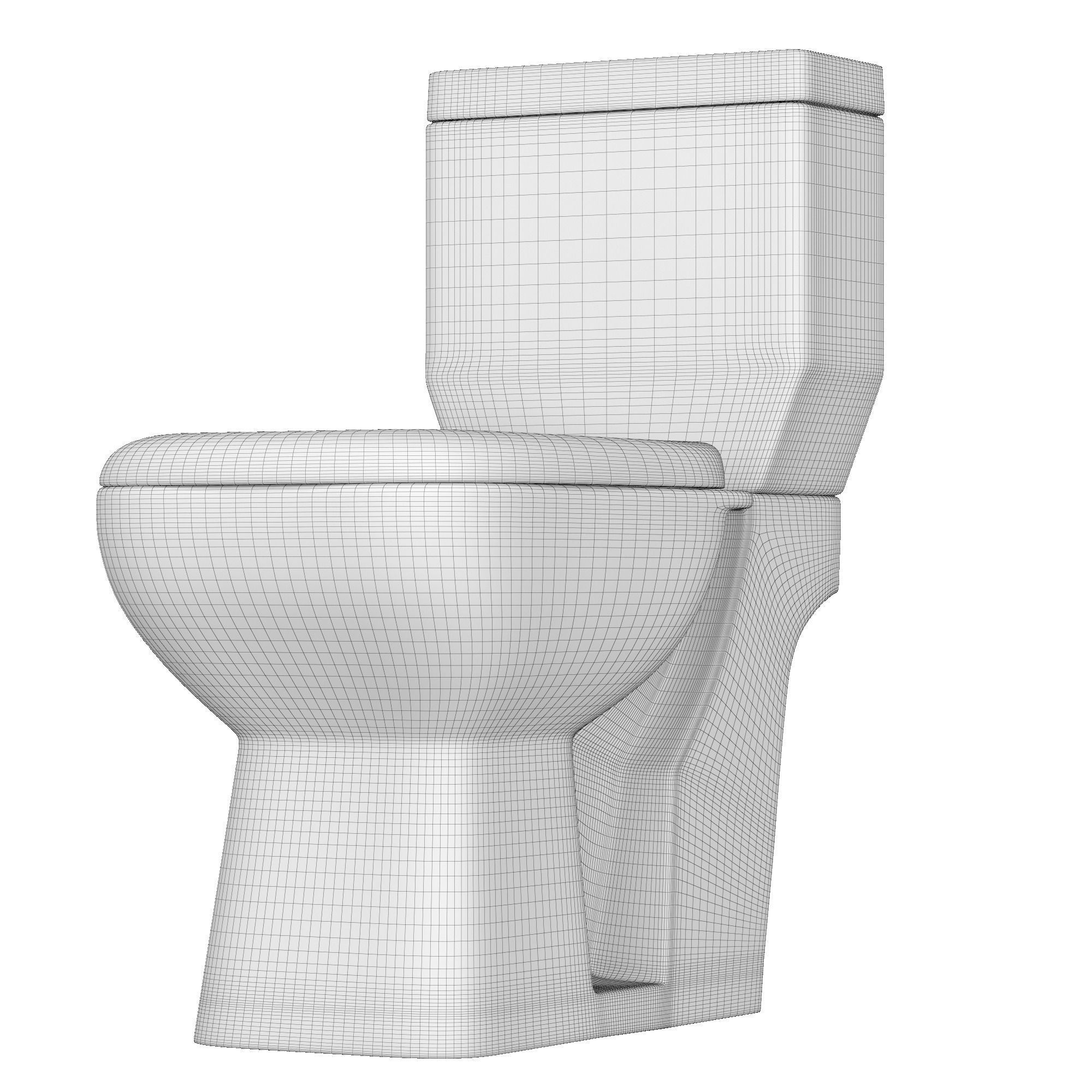 Two piece rectangle shape EWC toilet 3D model Modeled in 3ds max 3D model_10