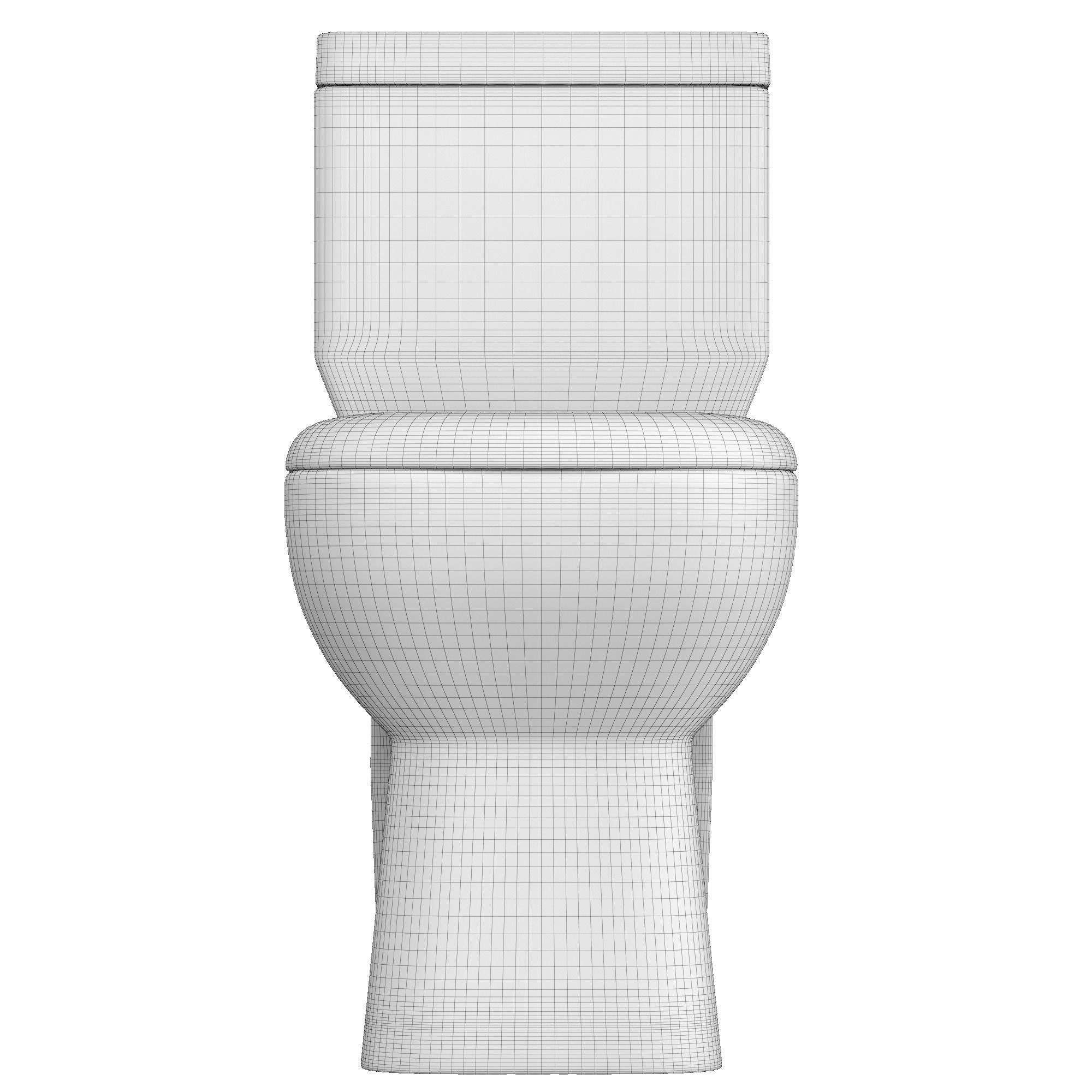 Two piece rectangle shape EWC toilet 3D model Modeled in 3ds max 3D model_11