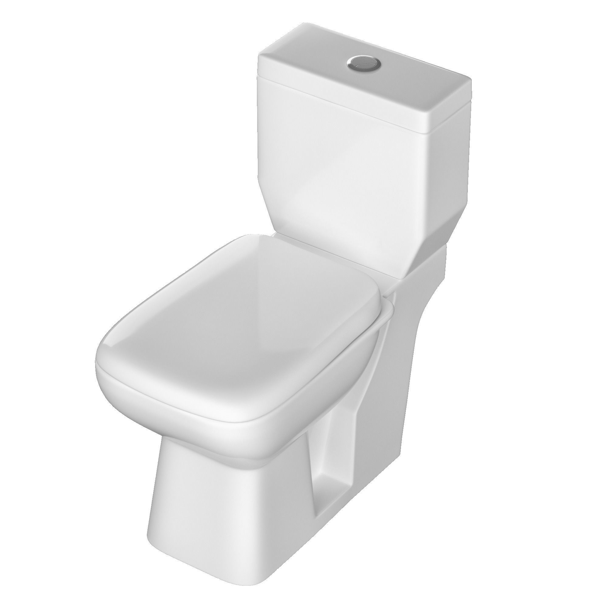 Two piece rectangle shape EWC toilet 3D model Modeled in 3ds max 3D model_3