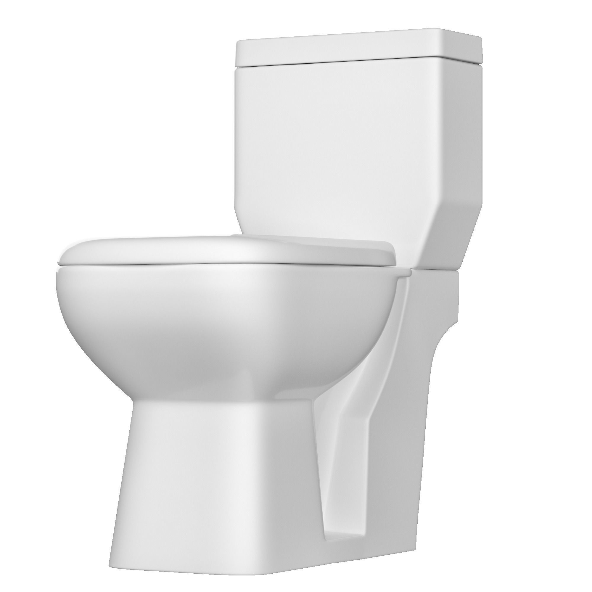 Two piece rectangle shape EWC toilet 3D model Modeled in 3ds max 3D model_4