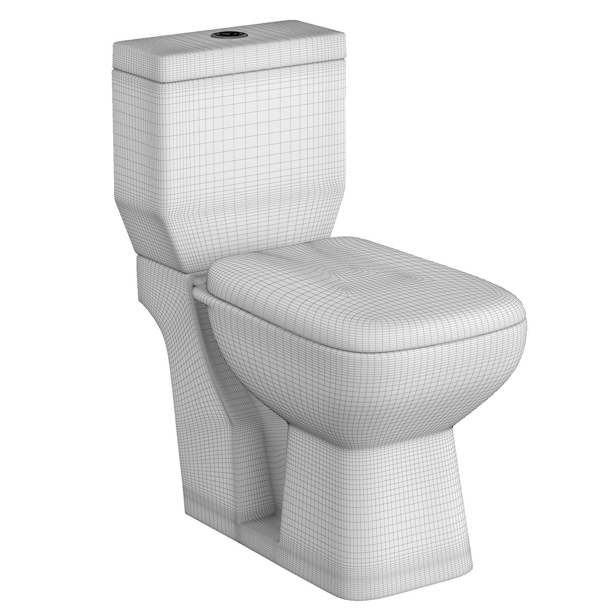 Two piece rectangle shape EWC toilet 3D model Modeled in 3ds max 3D model_6