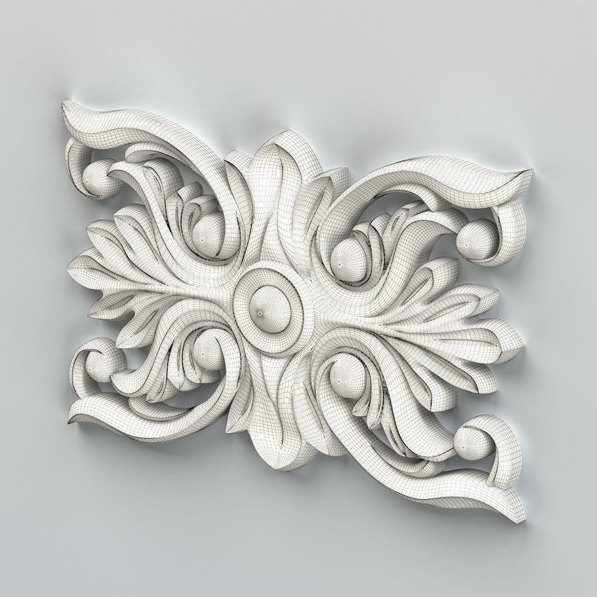 Square rosette 013 3D model_6